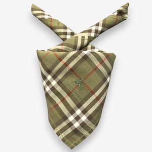 Vintage Burberry Handkerchief Burberrys Bandana Pocket Squares Neckerchief Headband Authentic Womens Accessories Scarves Summer Gift for Him
