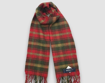 Bufanda de cachemira vintage de Johnstons of Elgin para mujer, accesorios de invierno, bufanda a cuadros, bufandas de lana, corbata de tartán, regalo de lujo de Navidad para ella.
