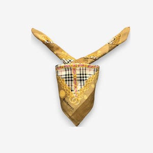 Vintage Burberrys Handkerchief, Burberrys Bandana Accessories, Burberrys Pocket Square, Burberrys Scarf, Burberrys Neckerchief Scarves