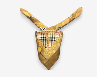 Vintage Burberrys-zakdoek, Burberrys-bandana-accessoires, Burberrys-pochet, Burberrys-sjaal, Burberrys-halsdoeksjaals
