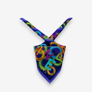 Vintage Celine Handkerchief, Celine Bandana, Celine Scarf, Celine Neckerchief, Celine Pocket Square, Celine Square Scarf, Celine Accessories