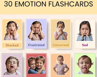 Emotion Flashcards | Feelings Flash Cards | Emotion Cards Toddler | Printable Emotion Cards For Kids | Montessori Materials | Emotions Chart