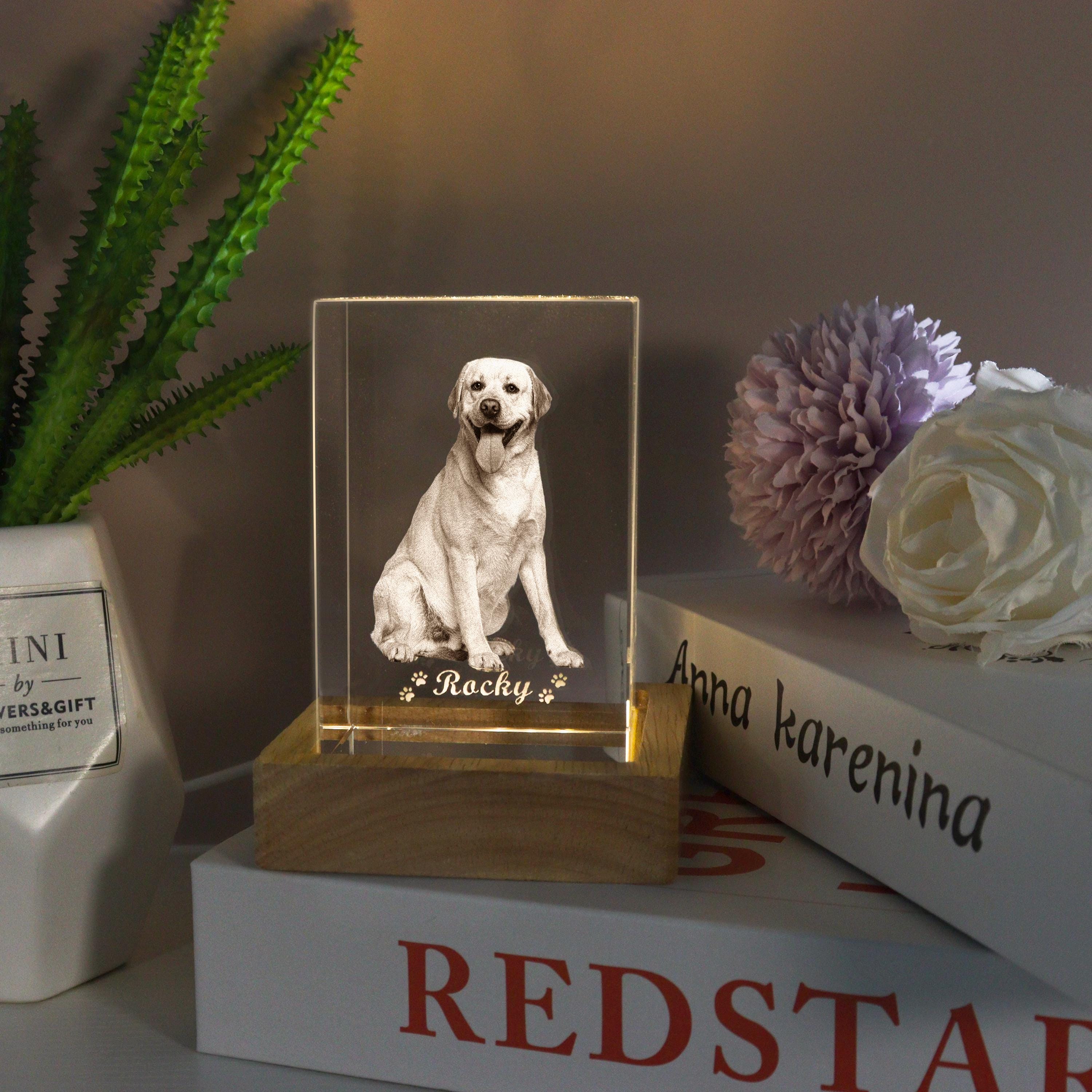 Custom 3D Crystal Pet Memorial Photo Night Light,pet Memorial Gift ...
