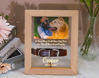 Memorial huisdier kraag houder bord met licht, hond Memorial lijst met kraag houder, hond Memorial geschenken, huisdier verlies geschenken, huisdier sympathie geschenken
