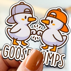Goose Bumps Sticker - Silly Goose Meme Decal - Funny Cute Animal Sticker for Laptop, Water Bottle, Phone Case - Goose Vinyl Sticker
