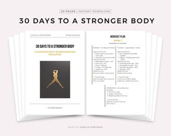30 Days to a Stronger Body • Digital Fitness Program & Workout Plan (Instant Download PDF)