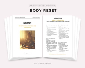 Reinicio Corporal • Programa de Fitness en Casa de 40 Días y Plan de Transformación Corporal Completa (Descarga Instantánea en PDF)