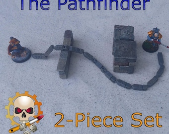 Set van 2: 3D-bewegingsmeetketting – De Pathfinder – voor tafelspellen | Flexibel | 3D-geprint | Segmenten van 2,5 cm | 15 cm + 30 cm of 20 cm + 40 cm