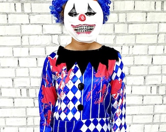 Disfraz vintage de payaso para niños de 10 a 12 años, ideal para fiestas, carnavales, Halloween y cosplay.