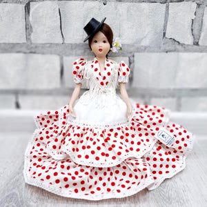 Spain porcelain Marin Chiclana  Doll 10&quot; Vintage Spain  toys Ceramic Doll Flamenco Dancer Doll  collectible Doll