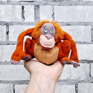 Stuffed The Jungle Book King Louie plush toys 4&quot;  Vintage Orangutan happy meal mcdonalds toys 2000 collectible toy  Baby kids Toy