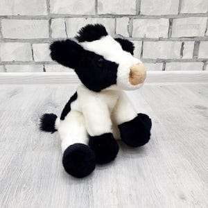 Stuffed Cow Plush toys 10&quot; Vintage black white  cow toys collectible toy  Childrens Toy Stuffed plush Animal Toys Toy kids  Baby toy