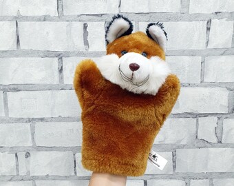 Marionnette Renard 24cm Marionnette à Main Renard Heinrich Bauer - Peluche 24cm Marron/noir - Fabriqué En Allemagne - Jouet Enfant Jouet Renard Peluche