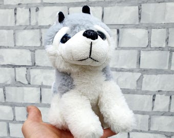 Peluche de perro husky vintage de 7,5 pulgadas, regalo para hermana, juguete para bebé, regalo para niños