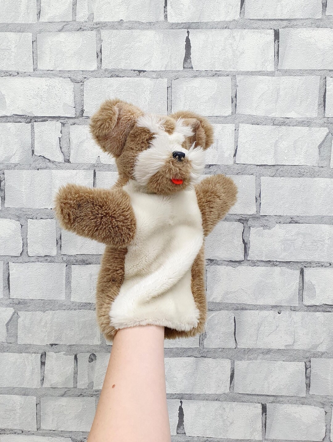Vintage Stuffed Steiff BONZO Dog Hand Puppet Plush 12