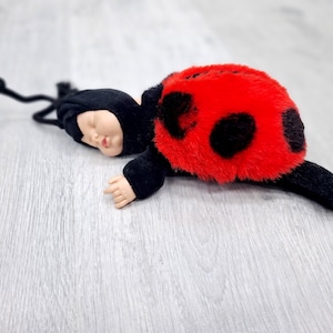 Stuffed Anne Geddes Ladybug plush doll  Vintage soft Toys 9&quot;  Anne Geddes toys collectible toy baby Childrens kids Toy