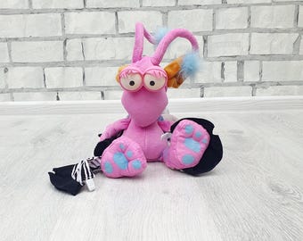 Vintage Stuffed WotWots Funvertible Dottywot  pink alien  plush toys 14"  collectible  baby Childrens Toy kids gift