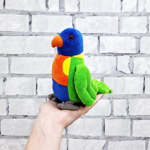 musical Rainbow Lorikeet Parrot Plush toys 7&quot; Vintage kids gift soft bird plush toys  collectible toy  Childrens Toy Stuffed kids  Baby toy