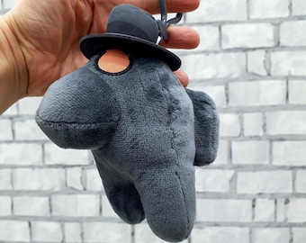 Vintage stuffed plague doctor among us plush keychain 6" collectible   Baby toy kids sister gift