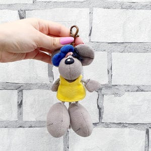 Vintage Diddlina Diddl Maus Plüsch Schlüsselanhänger 14,5 cm Sammlerstück Baby Spielzeug Kinder Geschenk