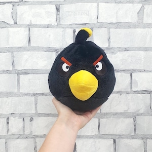 Stuffed Angry Birds Bomb Black Plush toys 8&quot; Vintage kids gift soft collectible toy  Childrens Toy kids  Baby toy