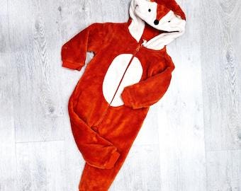 vintage 18-24 months kids Fox Animal  onesie carnival costume children kids Halloween Bodysuit cosplay