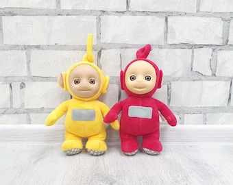 NOT  talking  LOT OF 2 Stuffed Teletubby  plush toys 11" Vintage  Po Laa Laa Toys collectible toy baby kids Toy kids gift