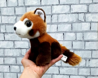 Vintage Made in Indonesia Stuffed red panda Plush toys 7.5" kids gift soft collectible Childrens  Animal Baby toy