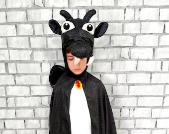 Fantasia vintage de dragão preto para crianças de 3 a 6 anos, fantasia de dragão para cosplay de Halloween, capa de animal infantil.