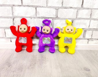 LOT OF 3 Stuffed Teletubby  plush toys 10" Vintage  Po Laa Laa Tinky Winky Toys collectible toy baby kids Toy kids gift