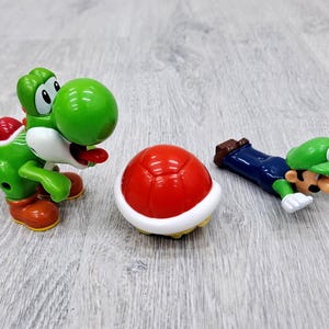 Zestaw 3 zabawek Super Mario 3,5&quot; Koopa Shell Yoshi McDonald&#39;s Happy Meal, figurki Super Mario, zabawki kolekcjonerskie, ozdoby na tort dla dzieci, zabawki dla niemowląt