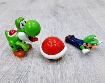 Lote de 3 figuras de Super Mario de 3,5" con forma de Koopa de Yoshi, de la Cajita Feliz de McDonald's, juguetes coleccionables de Super Mario, adorno para tarta, juguete para niños y bebés.
