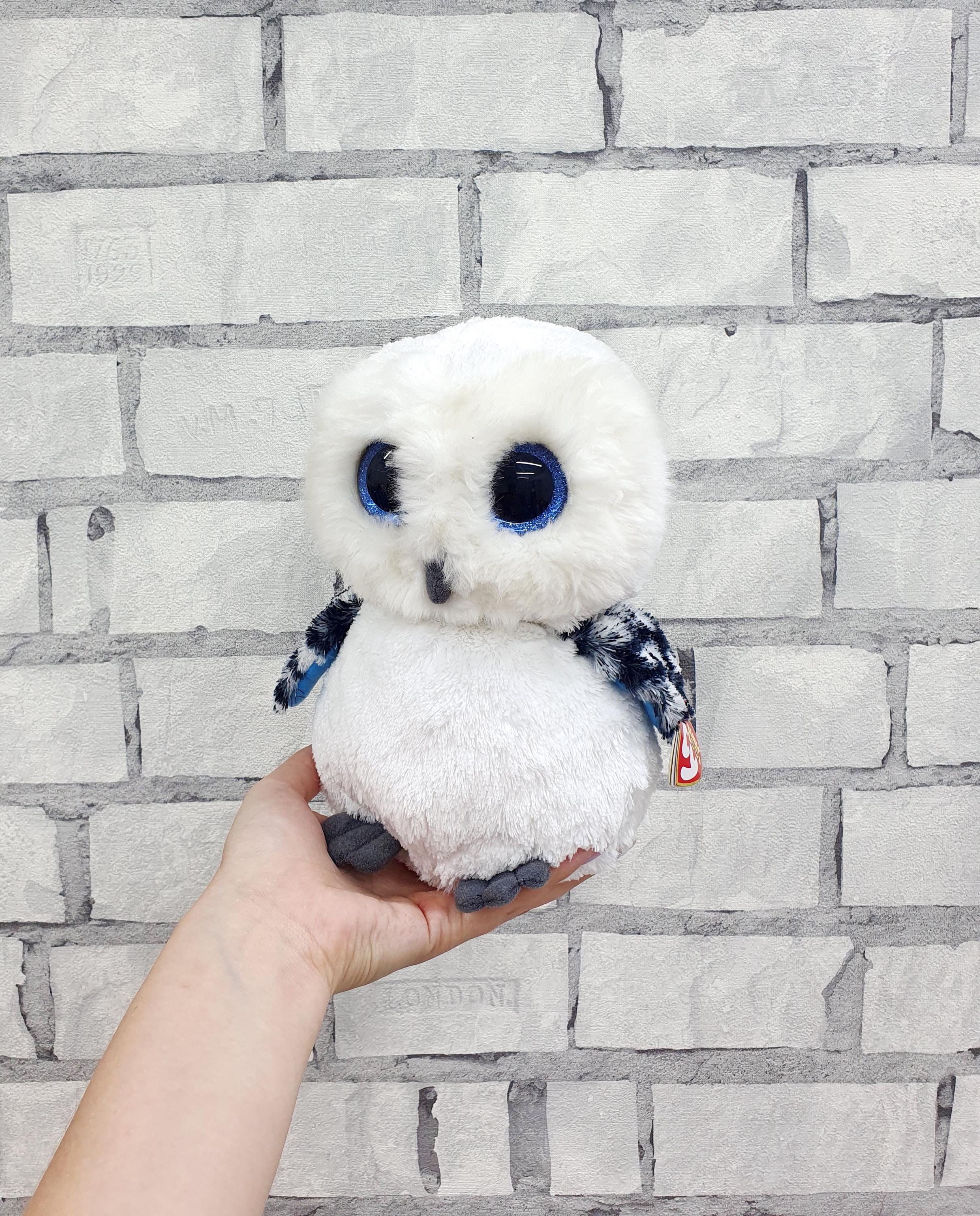 【希少•入手困難】tyビーニーベイビーズ 白フクロウぬいぐるみ　※限定品 TY ビーニーブーズ スペルズ ザ フクロウ ぬいぐるみ 8.5インチ