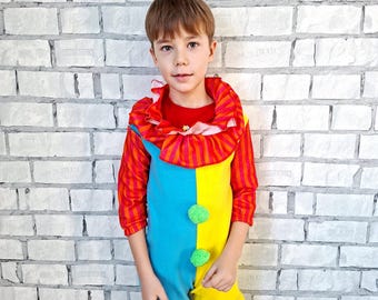 Disfraz de payaso vintage de polar arcoíris para bebé de 18 a 24 meses