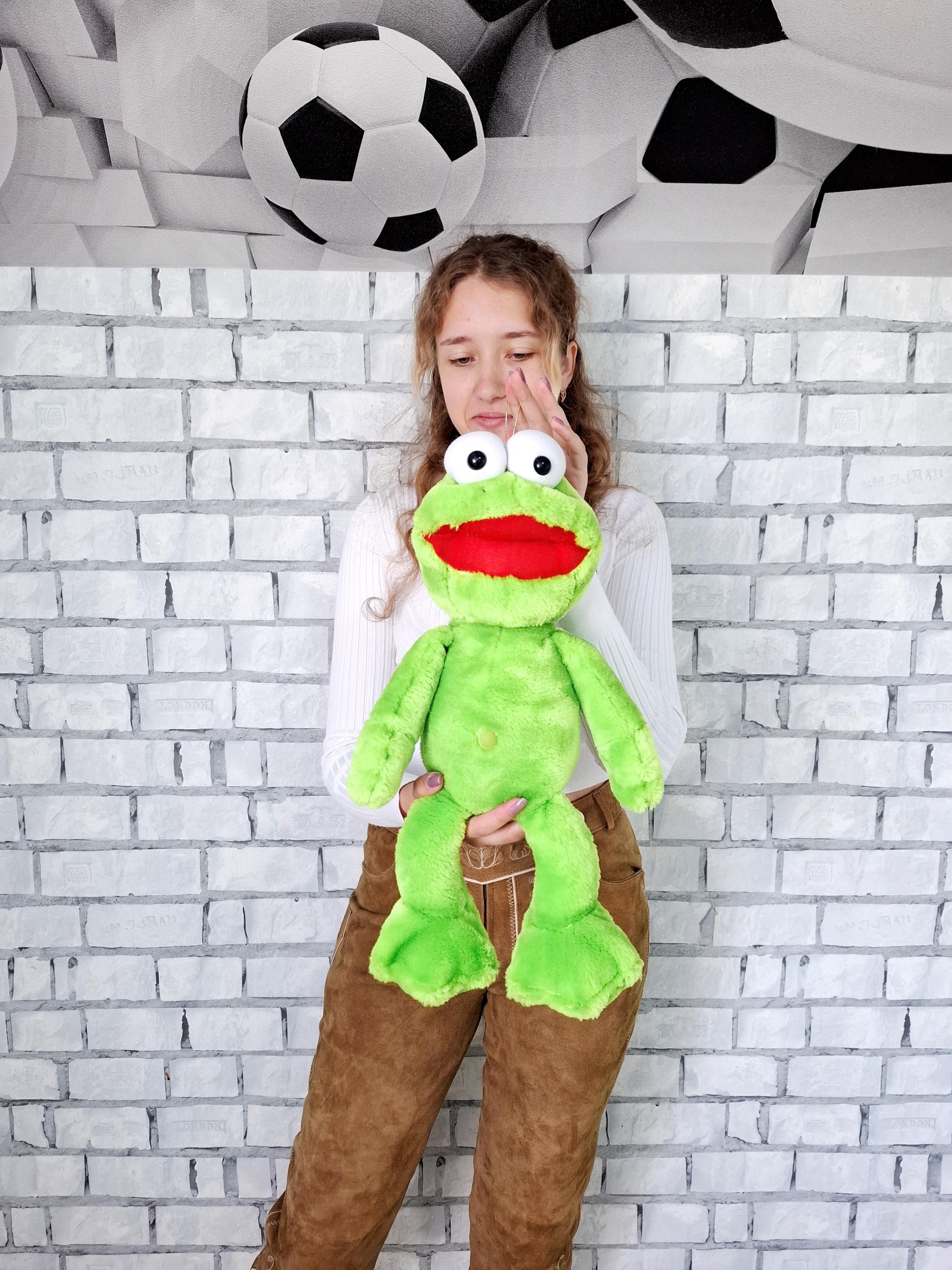 Peluche vintage Kermit la rana Nanco posabile pieghevole Muppets Jim Henson lung Peluche vintage Kermit la rana Nanco posabile pieghevole Muppets Jim Henson lung