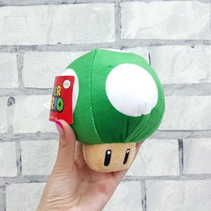 Stuffed Super Mario green mushroom plush toys Vintage 5.5"  collectible toy   baby Childrens kids Toy kids gift