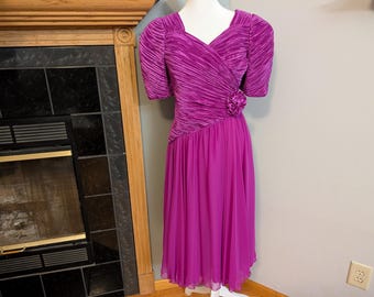 Vintage Ann Hobbs for Cattiva Fuchsia Evening Gown Saks Fifth Avenue Pleat  Sz 10 - Etsy