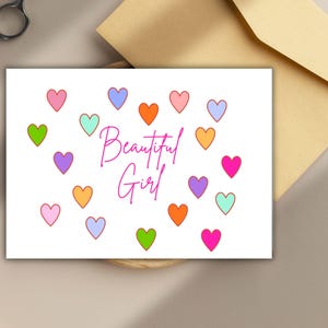 Baby girl Congratulations - Welcome BABY - Digital Download - Printable Card - New Baby Card - Instant Download / Baby Card Template