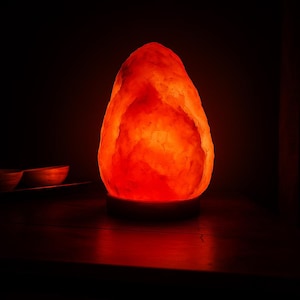 Himalayan Pink Salt Lamp – Natural Crystal Night Lamp, Handmade Mountain Shape, Pink Salt Lamp for Home Decor, Wellness & Relaxation Gift