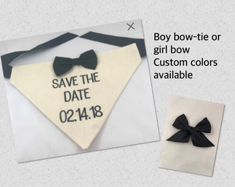 Custom wedding dog bandana, save the date dog wear, custom wedding bandana, custom wedding dog attire