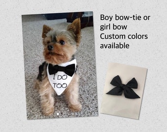 Custom Wedding bandana, cute bandana, custom dog bandana, fancy dog bandana, bowtie bandanna