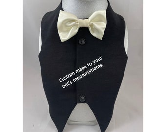 Custom dog vest, Read personalization,Black dog vest, wedding  vest, dog  vest, Black dog Wedding Vest, Grooms dog vest, ringbearer vest