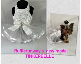 White dog dress, wedding dog dress, tutu dog dress, cat wedding dress, prom dress, custom dog dress, formal dog dress bridesmaid dress,