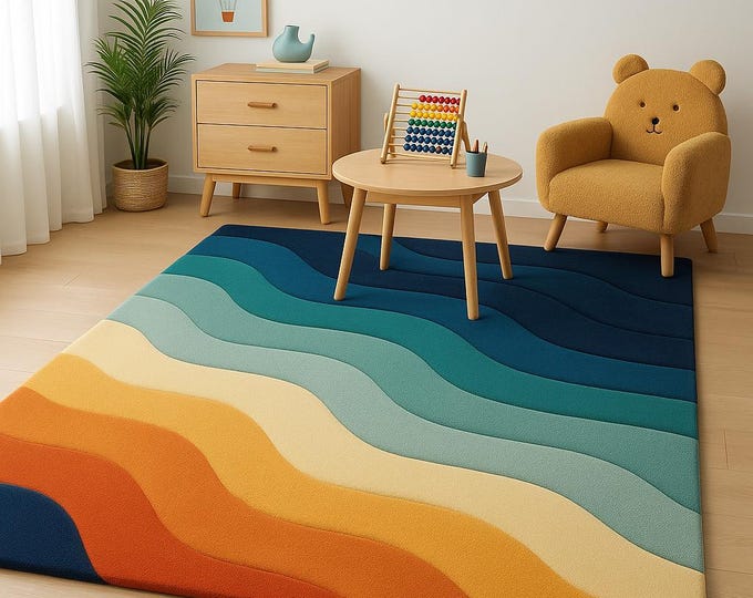 Tufted Wool Rug – Soft Handmade Area Rug for Home Decor, Living Room, or Office