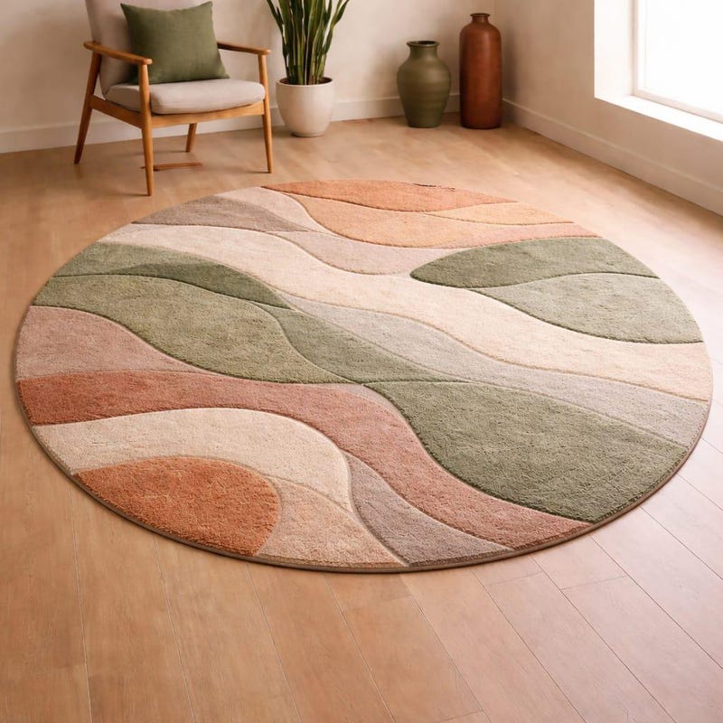 Round Rug Calm Calming Round Rugs - Etsy