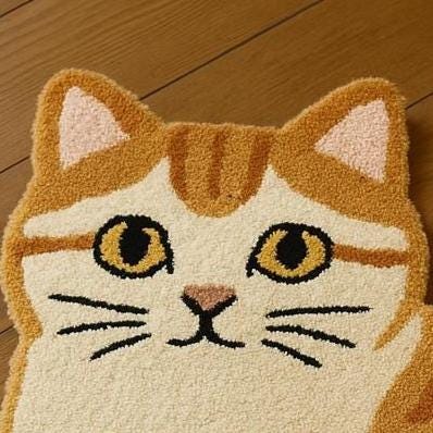 猫柄ラグ｜タフテッドラグ｜子供部屋、保育園、ペット愛好家向けの