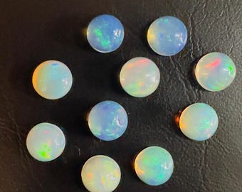 Ethiopian Opal Cabochons: 6 Carats, Multicolor Fire, Lot of 10