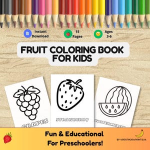 Fruit Coloring Book for Kids: 15 Fun Printable Pages (PDF Download)