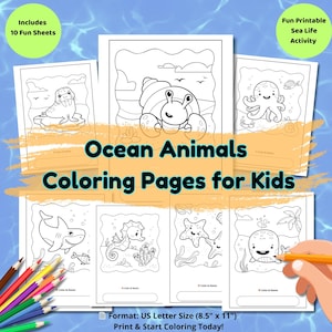 Ocean Animals Coloring Pages: Sea Life Activity Book (PDF Download)