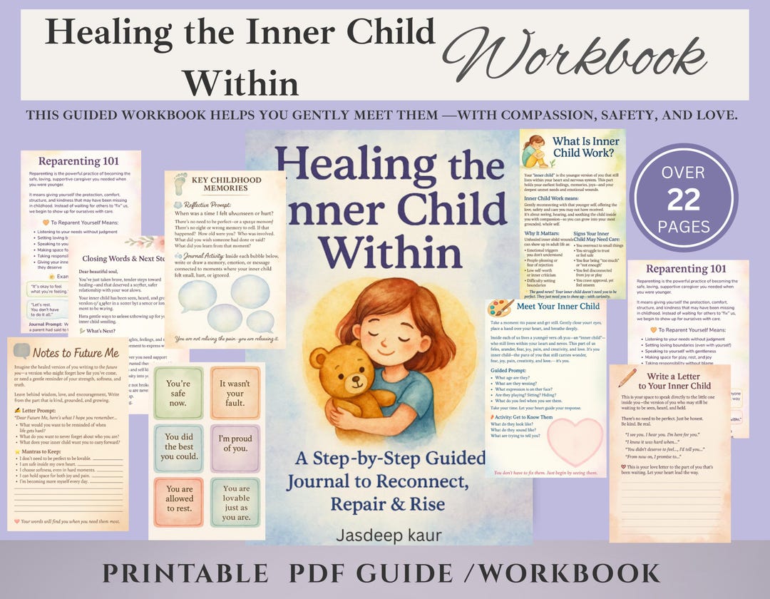 Inner Child Healing Workbook Printable PDF, Parenting Journal, Trauma ...